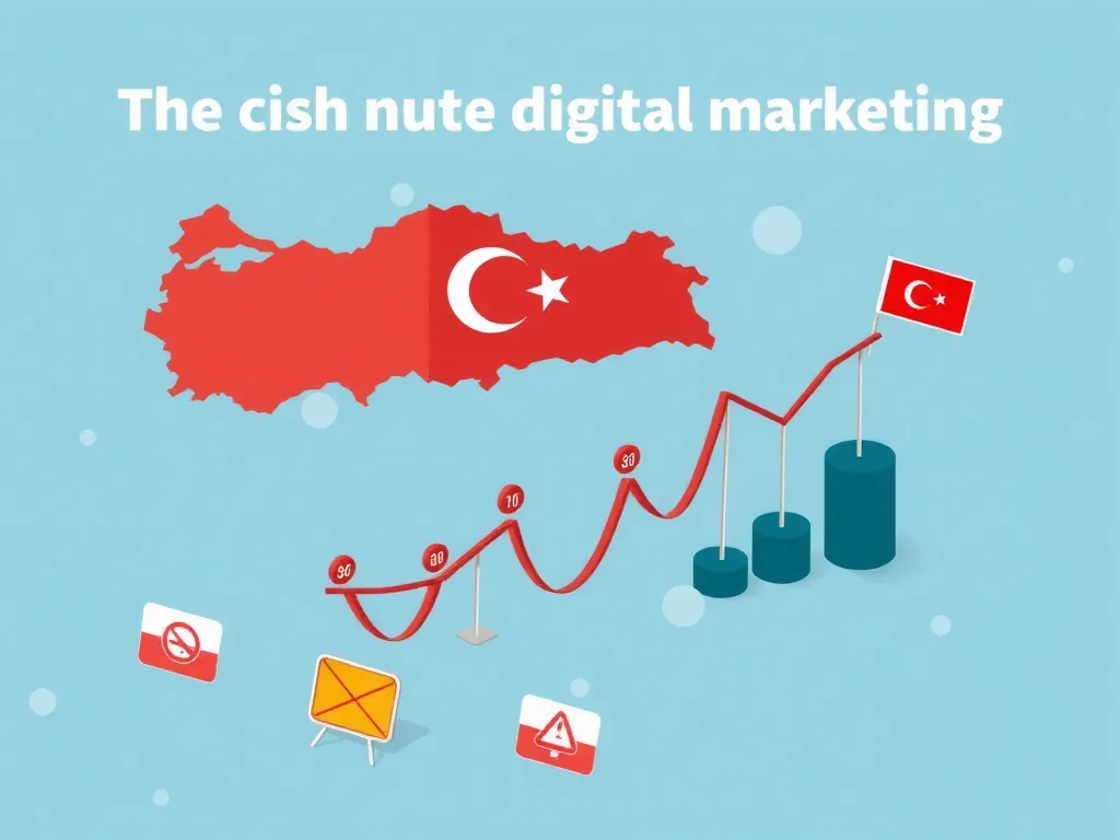 Visual representation of current challenges and opportunities in Turkish digital marketing, showcasing a vibrant market with obstacles and growth potential