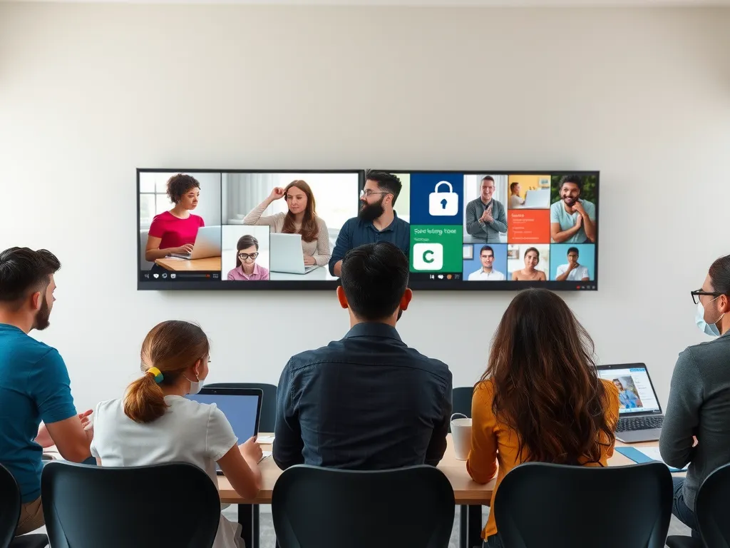 Students participating in an online course via cloud-based learning platforms, engaging in virtual discussions and accessing diverse educational resources.