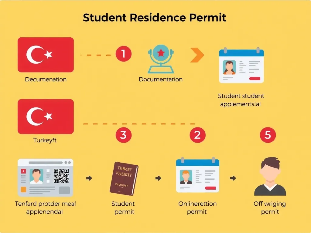 Step-by-step process of obtaining a student residence permit in Turkey, detailed documentation procedure, passport, biometric data, online application system
