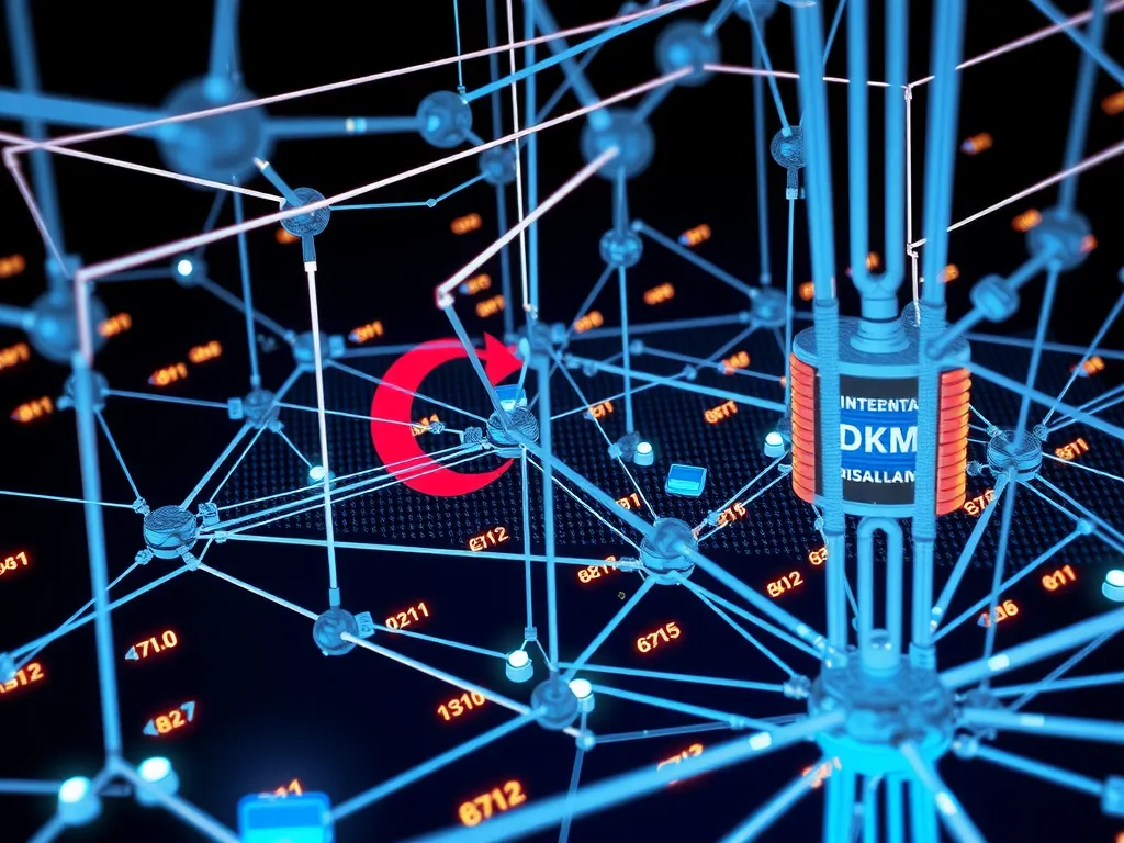 Advanced technological infrastructure in Turkey, showing internet networks and digital devices widespread
